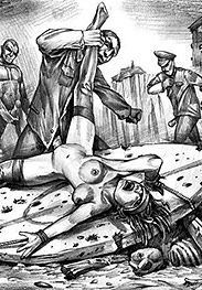 After target practice, several more men came out of the barricks - Enforcers by Rougin
